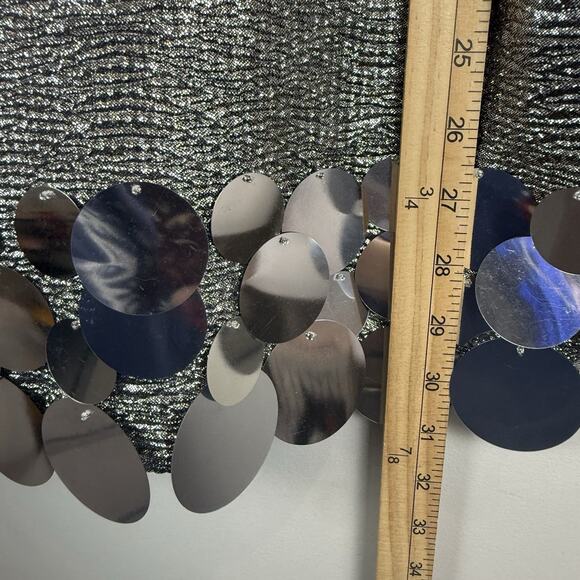 Biscotti Collezioni Party Dress Sz 12 Platinum Silver Sequins‎ Bling Cocktail - Picture 6 of 8